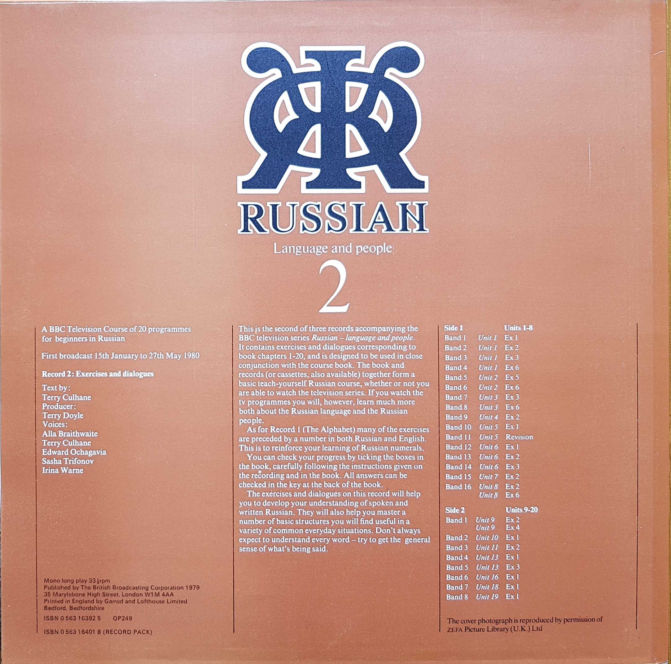 Picture of OP 249 Russian Language And People - Record 2 A self-instructional course for beginners in Russian by artist Terry Culhane from the BBC records and Tapes library